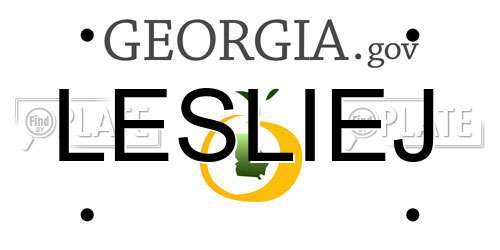 LESLIEJ Georgia License Plate