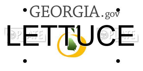 LETTUCE Georgia License Plate