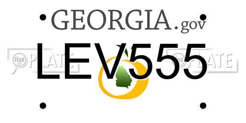 LEV555 Georgia License Plate