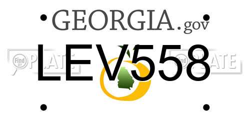 LEV558 Georgia License Plate