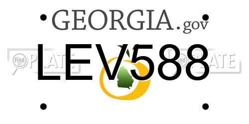 LEV588 Georgia License Plate