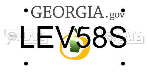 LEV58S Georgia License Plate