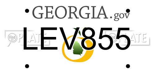 LEV855 Georgia License Plate