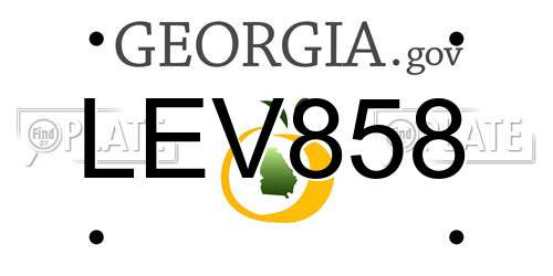 LEV858 Georgia License Plate