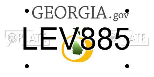 LEV885 Georgia License Plate