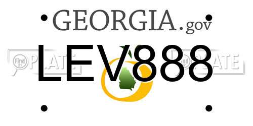 LEV888 Georgia License Plate