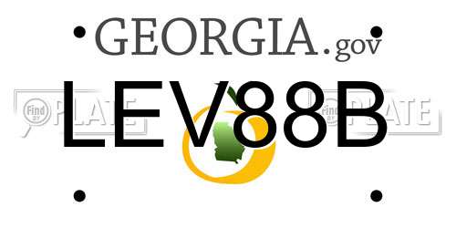 LEV88B Georgia License Plate