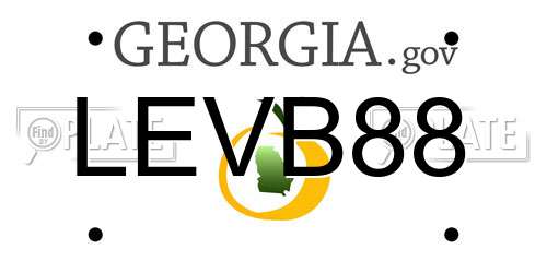 LEVB88 Georgia License Plate