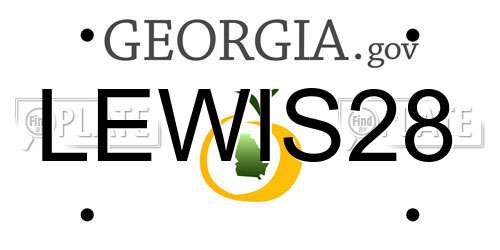 LEWIS28 Georgia License Plate