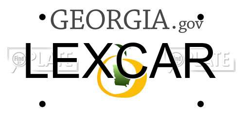 LEXCAR Georgia License Plate