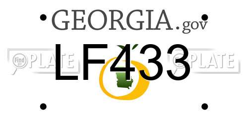 LF433 Georgia License Plate