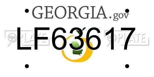 LF63617 Georgia License Plate