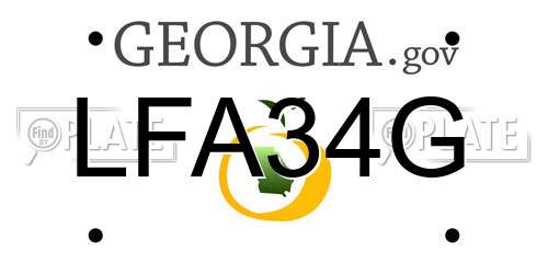 LFA34G Georgia License Plate