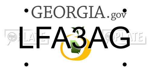 LFA3AG Georgia License Plate