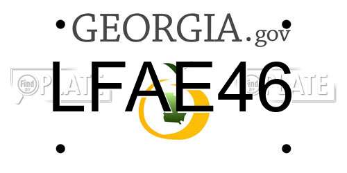 LFAE46 Georgia License Plate