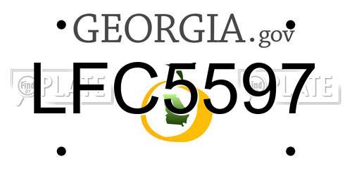 LFC5597 Georgia License Plate