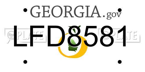 LFD8581 Georgia License Plate