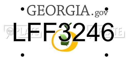 LFF3246 Georgia License Plate