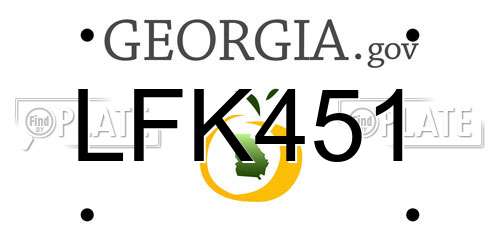 LFK451 Georgia License Plate