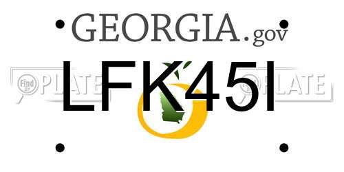 LFK45I Georgia License Plate