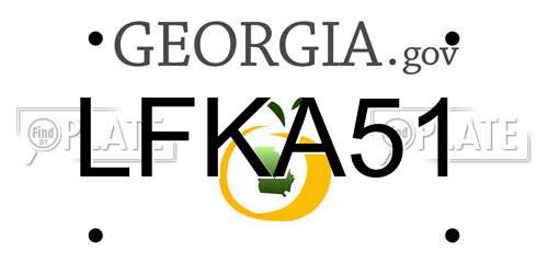 LFKA51 Georgia License Plate