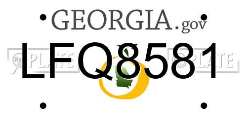 LFQ8581 Georgia License Plate