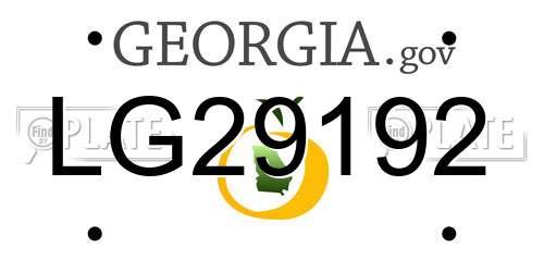 LG29192 Georgia License Plate