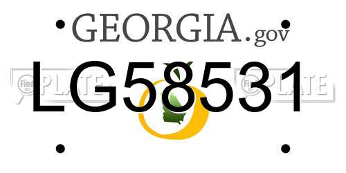 LG58531 Georgia License Plate