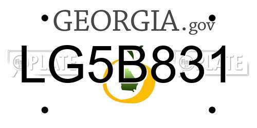 LG5B831 Georgia License Plate