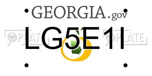 LG5E1I Georgia License Plate