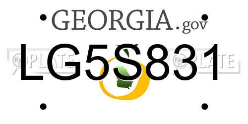 LG5S831 Georgia License Plate