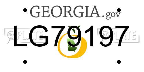 LG79197 Georgia License Plate