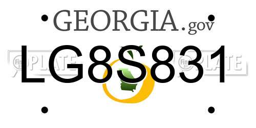 LG8S831 Georgia License Plate