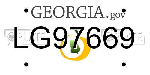 LG97669 Georgia License Plate
