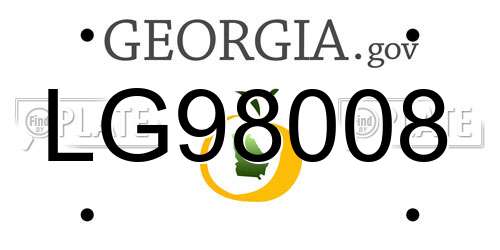 LG98008 Georgia License Plate