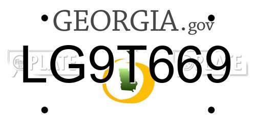 LG9T669 Georgia License Plate