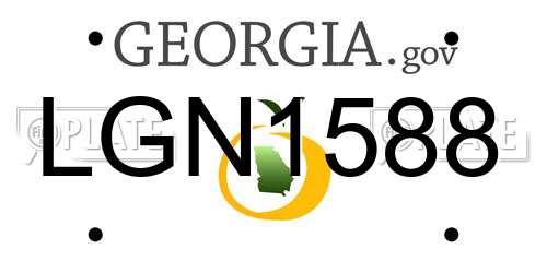 LGN1588 Georgia License Plate