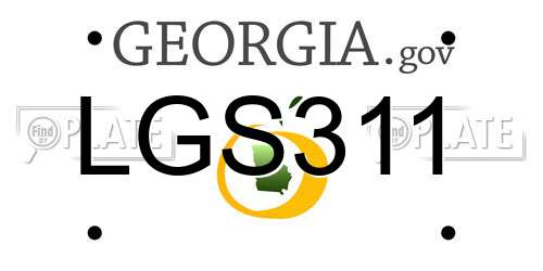 LGS311 Georgia License Plate