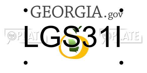 LGS31I Georgia License Plate