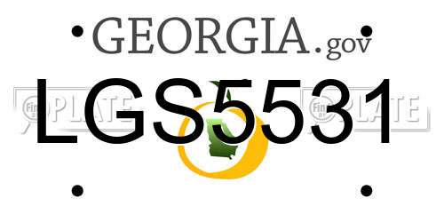 LGS5531 Georgia License Plate
