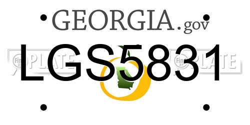 LGS5831 Georgia License Plate