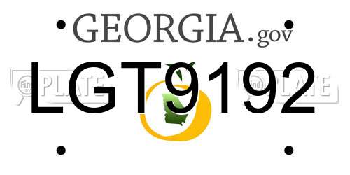 LGT9192 Georgia License Plate