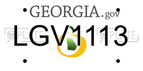 LGV1113 Georgia License Plate