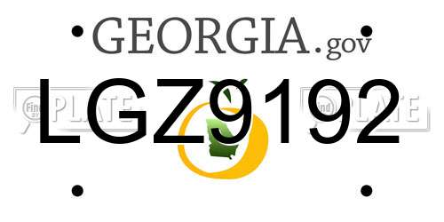 LGZ9192 Georgia License Plate