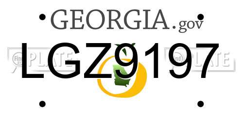 LGZ9197 Georgia License Plate