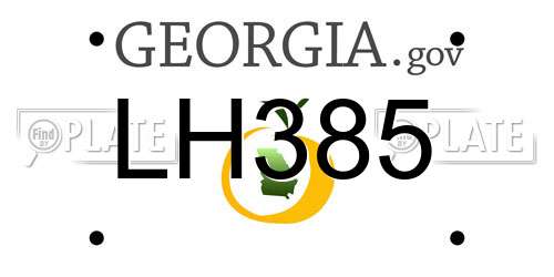 LH385 Georgia License Plate