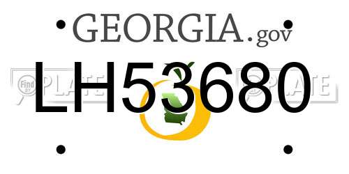 LH53680 Georgia License Plate