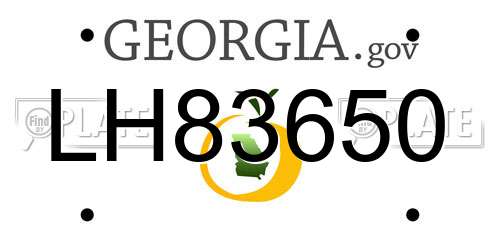 LH83650 Georgia License Plate