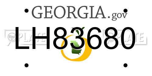 LH83680 Georgia License Plate