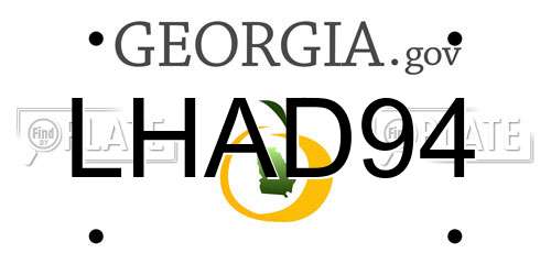 LHAD94 Georgia License Plate